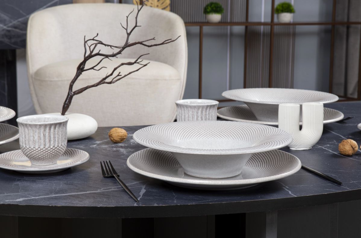 Тарелка Panio для пасты глубокая бежевый 4